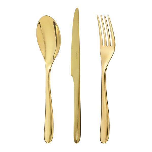 Christofle L'âme d'Or cutlery, stainless steel, colour gold