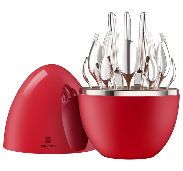Christofle Mood Ruby 24-piece silverplated cutlery set in egg case