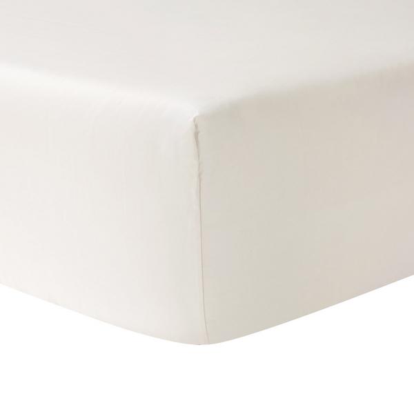 Christian Fischbacher Satin fitted sheets, natural-coloured