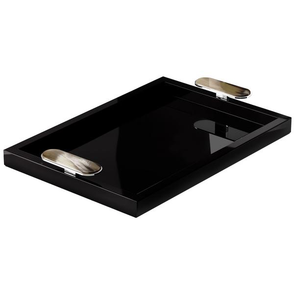 Arcahorn Berro lacquered tray, black