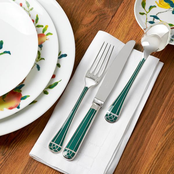 Christofle Talisman cutlery, silverplated, green