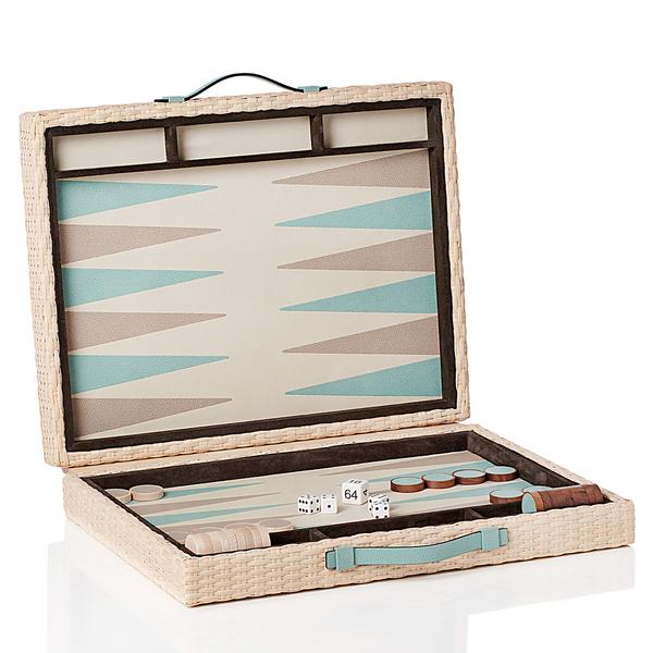 Pigment Backgammon Monte-Carlo, Leder & Rattan, mint