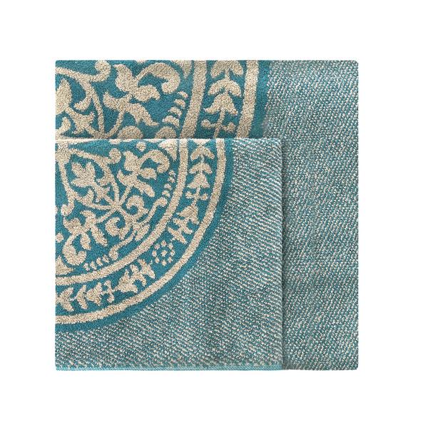 Leitner Rosetta terry towels, teal
