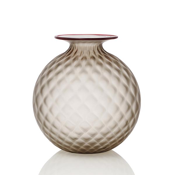 Venini Monofiori Balloton vases, taupe sabbiato