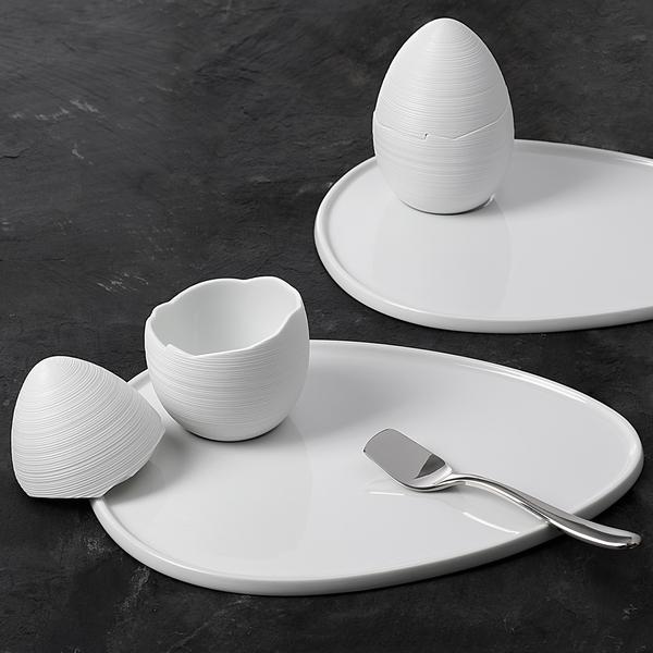 J.L Coquet Hémisphère White broken egg & tray