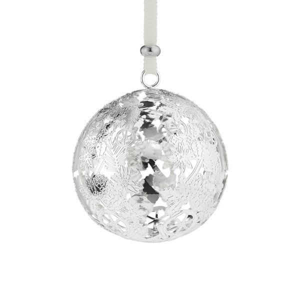 Christofle Weihnachtskugel Bouquet Givré, 2025, versilbert
