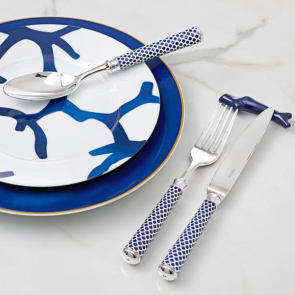 Ercuis Coupole cutlery, navy blue