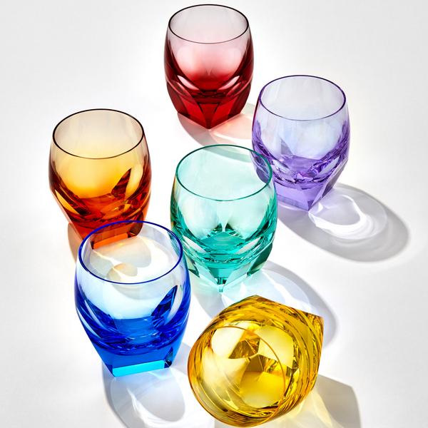 Moser Bar glasses, coloured