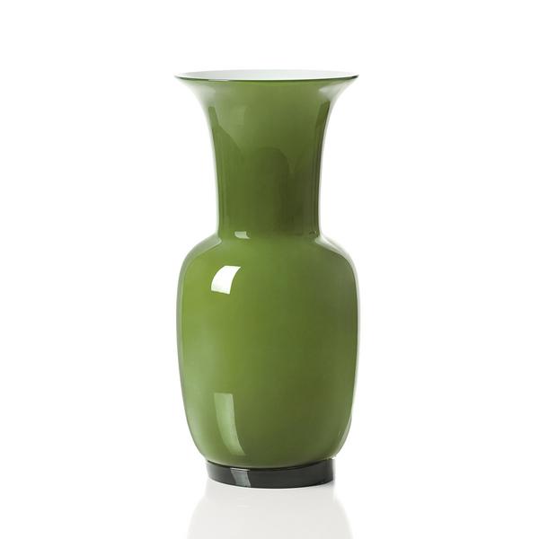 Venini Opalino vases, apple green