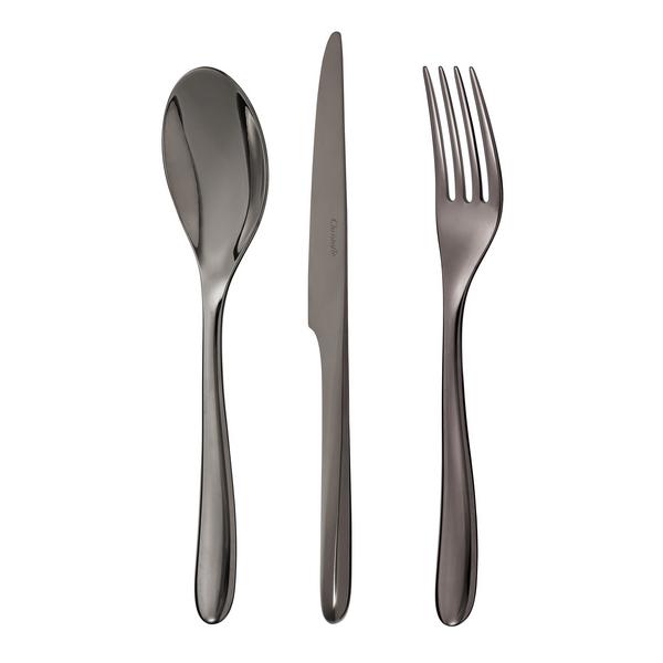 Christofle L'âme Noire cutlery, stainless steel, colour black