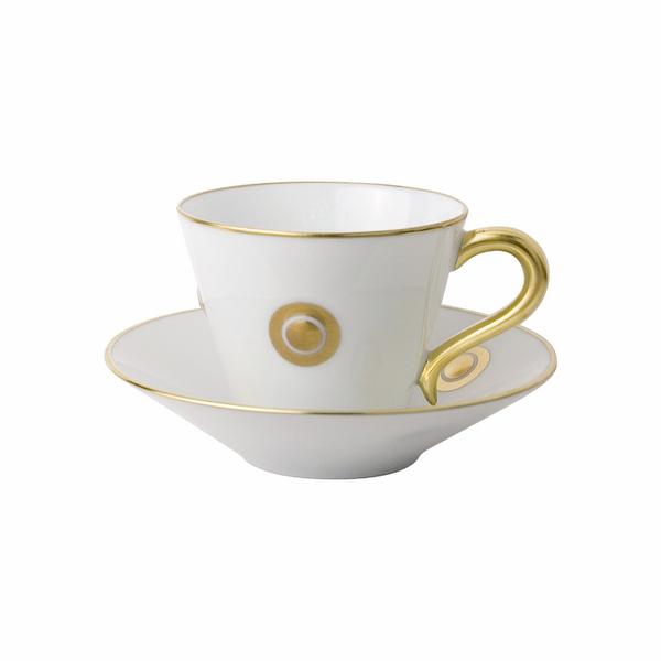 Bernardaud Ithaque Gold coffee/tea cup and saucer