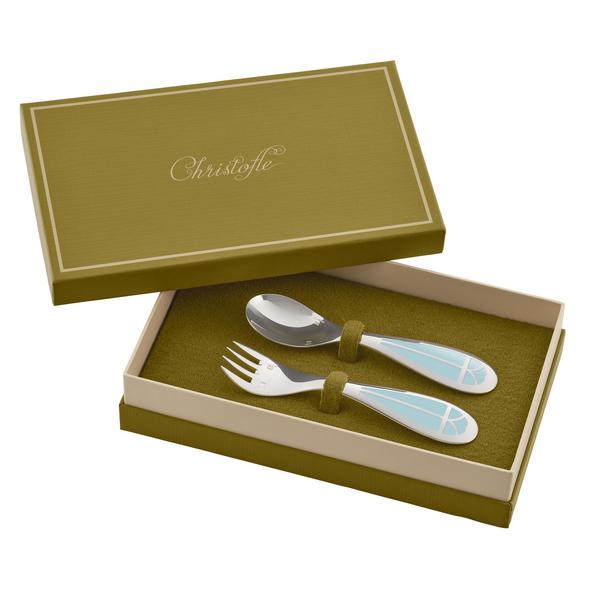Christofle Kinderbesteck Talisman Eisblau, 2-tlg.
