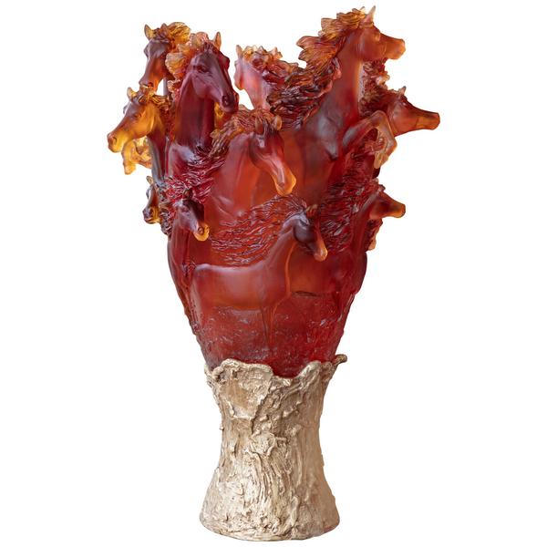 Daum Prestige-Vase Cavalcade, bernstein