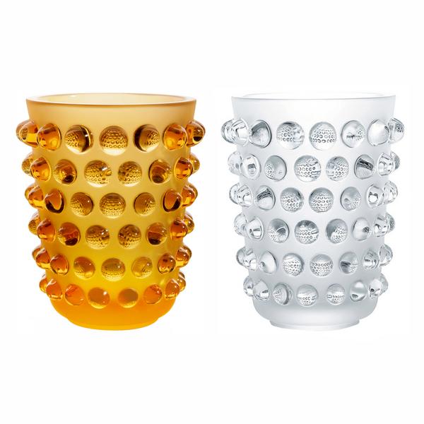 Lalique Mossi vases, h 21 cm