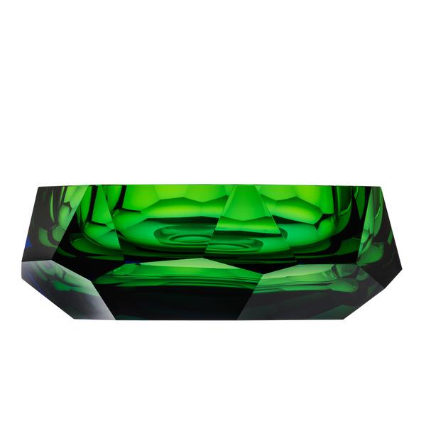 Moser Pear bowls, aquamarine/reseda