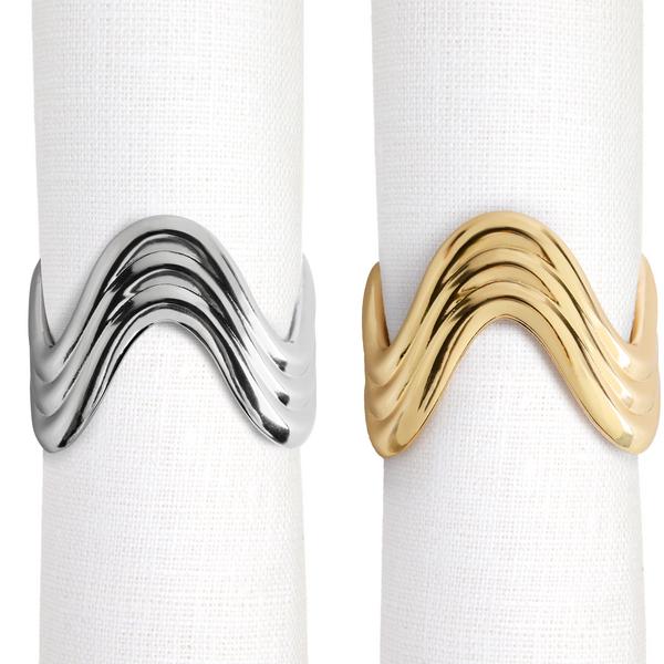 L'Objet Serviettenringe Ripple, 4er-Set