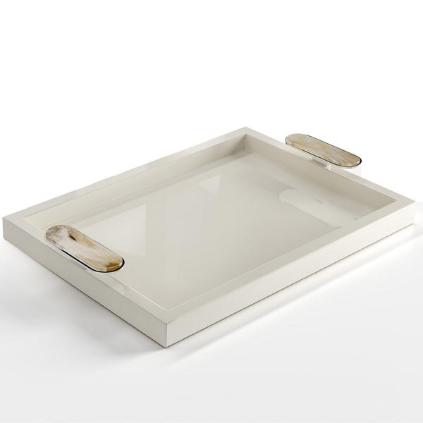 Arcahorn Berro lacquered tray, ivory