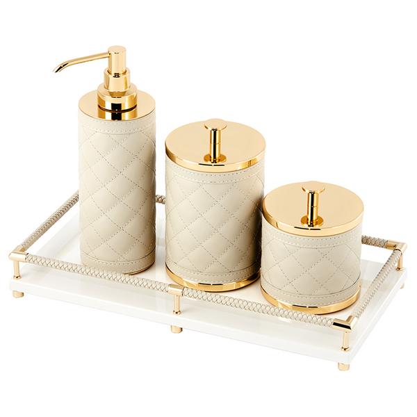 Riviere Vanity bathroom accessories, gold/ivory