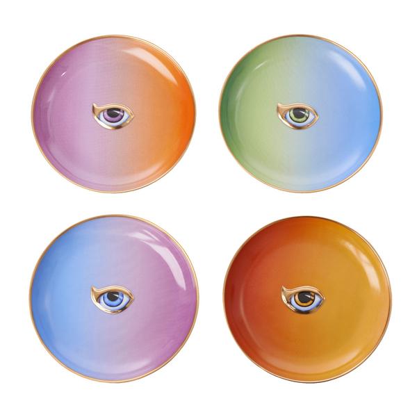L'Objet Set Lito aus 4 Cocktailtellern, 4 Farben