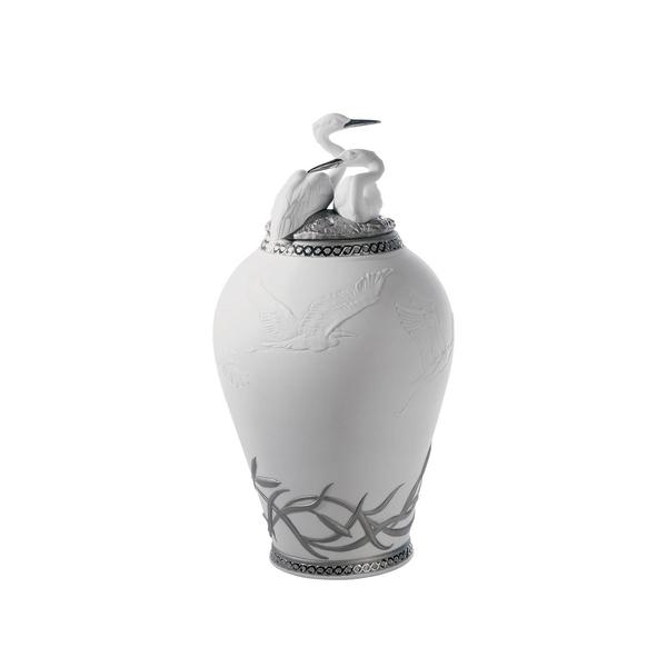 Lladró Vase Heron mit Deckel