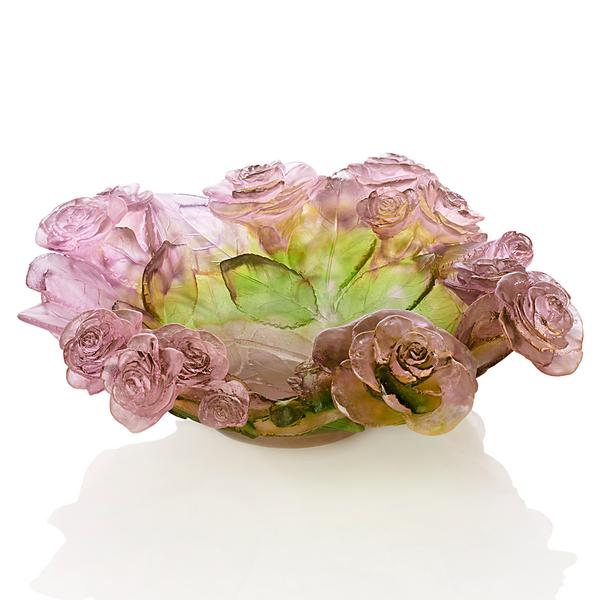 Daum Roses bowl, l 27 cm