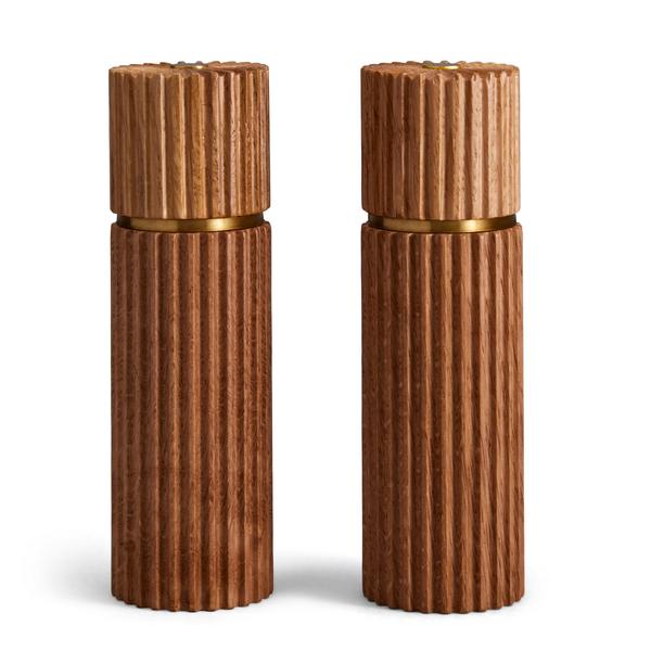 L'Objet Ionic salt and pepper mills, natural oak