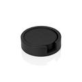 Giobagnara Tao round glass coasters, black, set of 6