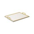 GioBagnara Defile rectangular tray, brass handles, small, off white