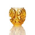 Lalique Vase Tourbillons, H 13 cm, bernstein