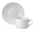 L'Objet Perlée White Teetasse mit Unterteller