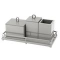 Riviere Vanity 4 pieces bathroom set, chrome/grey
