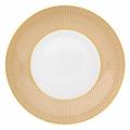 Raynaud Trésor deep plate, coup-shaped, large, honeycomb pattern, orange