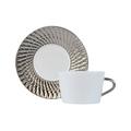 Bernardaud Twist Platin Teetasse mit Unterteller