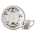 Gien Oiseaux de Paradis espresso cups and saucers, set of 2