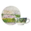 Gien De Paris à Giverny café au lait cups and saucers, set of 2
