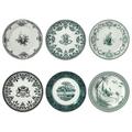 Gien Les Dépareillées dinner plates, set of 6, 6 patterns