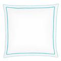Christian Fischbacher Satin Premium pillow case, white / cyan (049), 65 x 65 cm