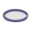 L'Objet Perlée Bleu oval platter, small