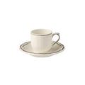 Gien Filets Taupe Espressotassen mit Unterteller, 2er-Set