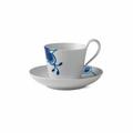 Royal Copenhagen Blue Fluted Mega tea cup with high handle and saucer
