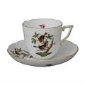 Herend Rothschild Bird Kaffeetasse mit Unterteller, Motiv 4