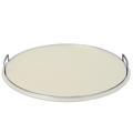 Giobagnara Defile round tray, chrome-plated handles, large, ivory