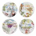 Gien Provence set of 4 dessert plates, 4 patterns