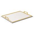 Giobagnara Defile rectangular tray, brass handles, large, off white