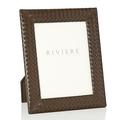 Riviere Milano leather frame, chocolate, photo size 18 x 24 cm (7'' x 9.5'')