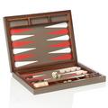 Giobagnara Noce backgammon, mud/white/coral