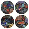 Gien Le Jardin du Palais set of 4 dessert plates, 4 patterns