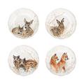 Gien Sologne Set aus 4 Brottellern mit Tierbaby-Motiven, 4 Dekore