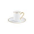 Raynaud Italian Renaissance Weiß mit Goldrand Espressotasse mit Unterteller