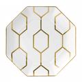 Wedgwood Gio Gold achteckiger Dessertteller, weiß
